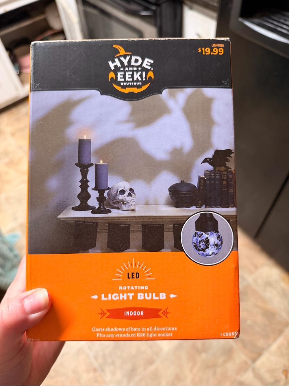 Hyde and eek! rotating light bulb for Halloween